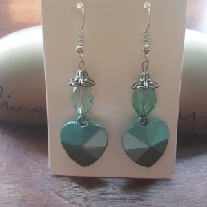 Silver/ Blue 💙 Heart/ Statement Earrings 💎⭐️